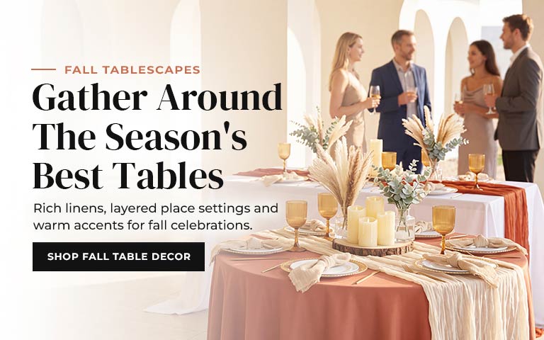 Transform your gatherings with rich linens, layered place settings, and warm accents—everything y...