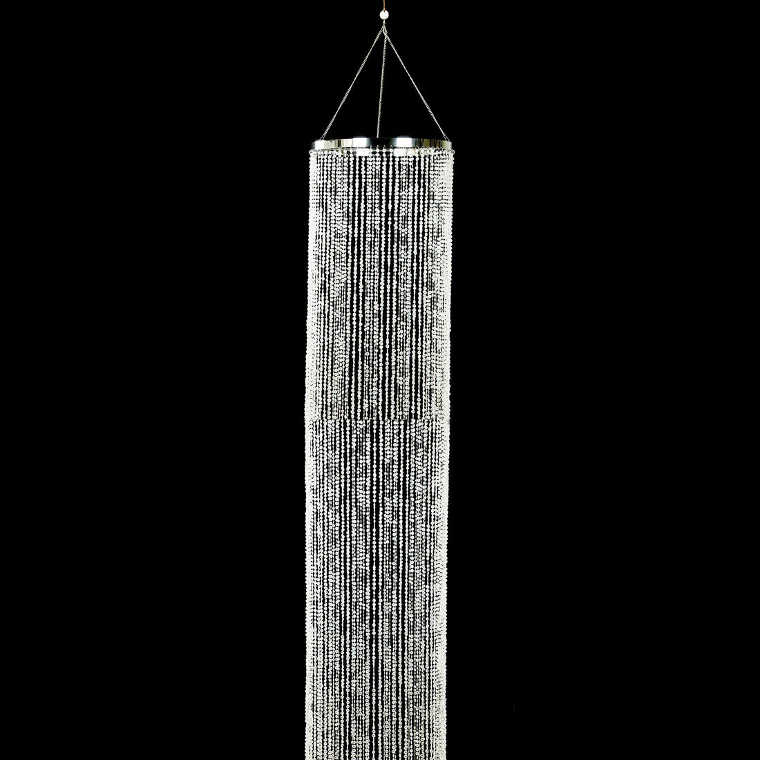 Crystal bead curtain hanging decoration for home or event styling.