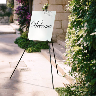 Heavy Duty Portable Black Metal Easel Stand - 65" Adjustable Tripod, Collapsible for Art, Signs, and Display