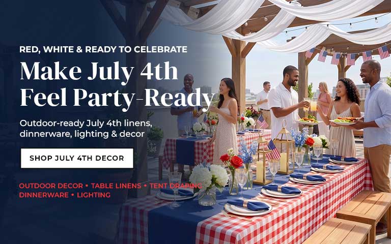 Get your space celebration-ready with festive linens, dinnerware, lighting, and decor designed fo...