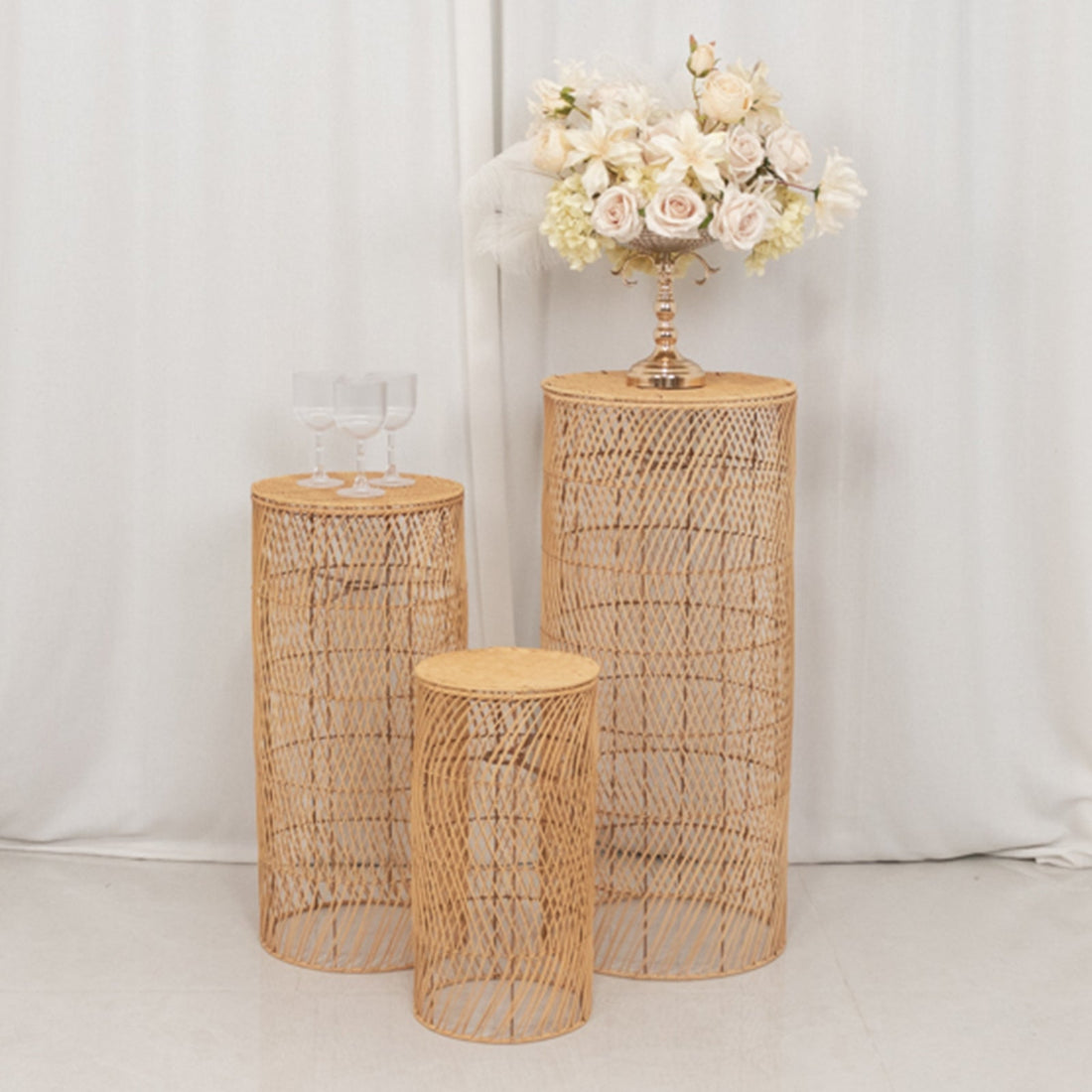 Natural Woven Rattan Lamp Shade Stands | eFavormart