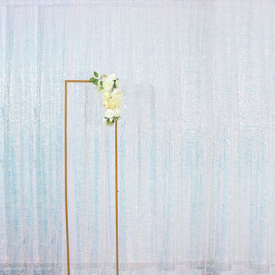 Iridescent Blue Sequin Backdrop Drape Curtain, Photo Booth Event Divider Panel - 8ftx8ft