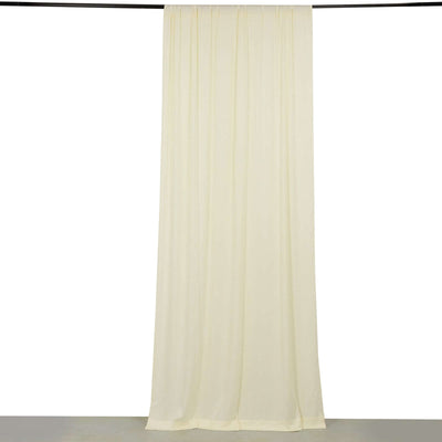 Ivory 4-Way Stretch Spandex Backdrop Drape Curtain, Wrinkle Free Event Divider Panel with Rod Pockets - 5ftx10ft