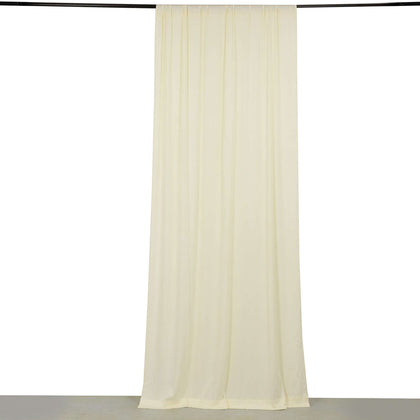 Ivory 4-Way Stretch Spandex Backdrop Drape Curtain, Wrinkle Free Event Divider Panel with Rod Pockets - 5ftx10ft