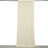 Cream sheer curtain hanging on a rod against a white background.