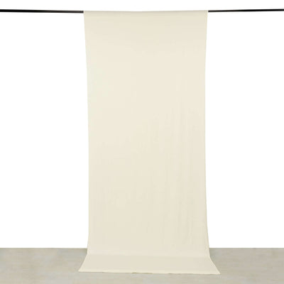 Ivory 4-Way Stretch Spandex Backdrop Drape Curtain, Wrinkle Free Event Divider Panel with Rod Pockets - 5ftx12ft