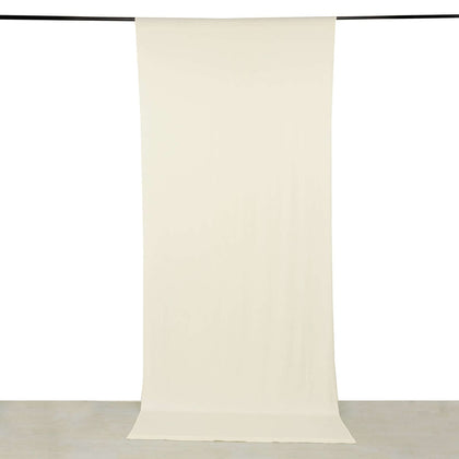 Ivory 4-Way Stretch Spandex Backdrop Drape Curtain, Wrinkle Free Event Divider Panel with Rod Pockets - 5ftx12ft