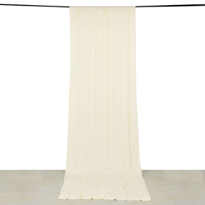 Ivory 4-Way Stretch Spandex Backdrop Drape Curtain, Wrinkle Free Event Divider Panel with Rod Pockets - 5ftx14ft
