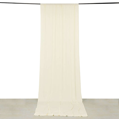 Ivory 4-Way Stretch Spandex Backdrop Drape Curtain, Wrinkle Free Event Divider Panel with Rod Pockets - 5ftx14ft