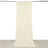 Cream drapery fabric hanging from a rod against a white background