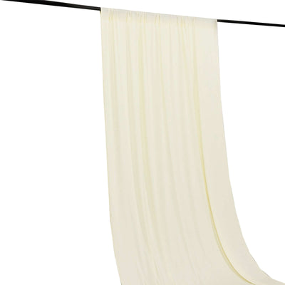 Ivory 4-Way Stretch Spandex Backdrop Drape Curtain, Wrinkle Free Event Divider Panel with Rod Pockets - 5ftx16ft