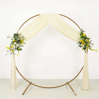 Ivory 4-Way Stretch Spandex Backdrop Drape Curtain, Wrinkle Free Event Divider Panel with Rod Pockets - 5ftx18ft