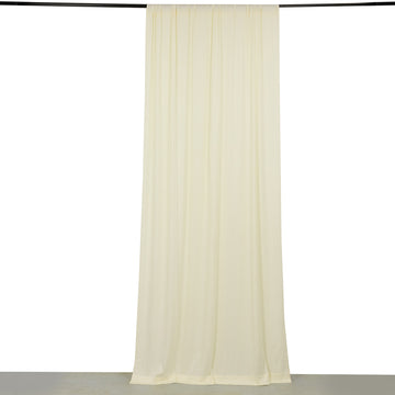 Ivory 4-Way Stretch Spandex Drapery Panel with Rod Pockets, Photography Backdrop Curtain - 5ftx10ft