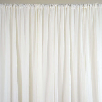 Ivory Chiffon Polyester Backdrop Drape Curtain, Dual Layer Event Divider Panel with Rod Pockets - 20ftx10ft