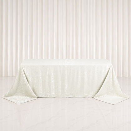 90"x132" Jacquard Tablecloth Rectangular, Off White - Abstract Watercolor Pattern