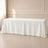ivory polyester rectangle tablecloth on a dining table
