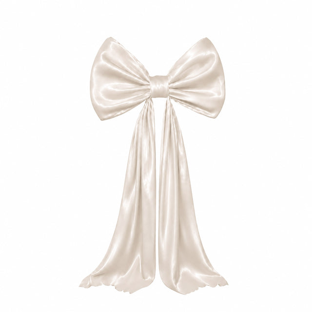 7ft Giant Beige Satin Bow Tie Décor for Weddings, Baby Showers & Events