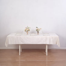 Premium 60 Inch x 102 Inch Ivory Seamless Linen Reusable Velvet Rectangle Tablecloth 