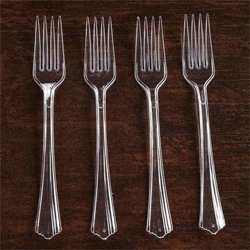 Convenience and Quality Combined - Bulk Pack of Clear Heavy Duty Plastic Forks