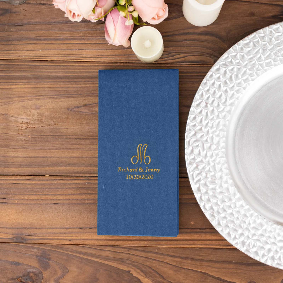 Personalized Soft Airlaid Paper Dinner Napkins Monogram | eFavormart
