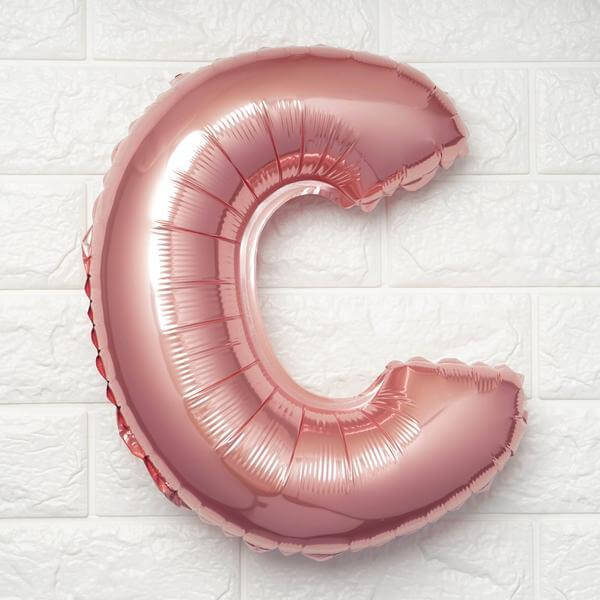 Rose gold letter C foil balloon