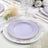 Elegant lavender and floral dining plates set on a stylish table setting.