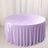 Lavender velvet round tablecloth on a round table
