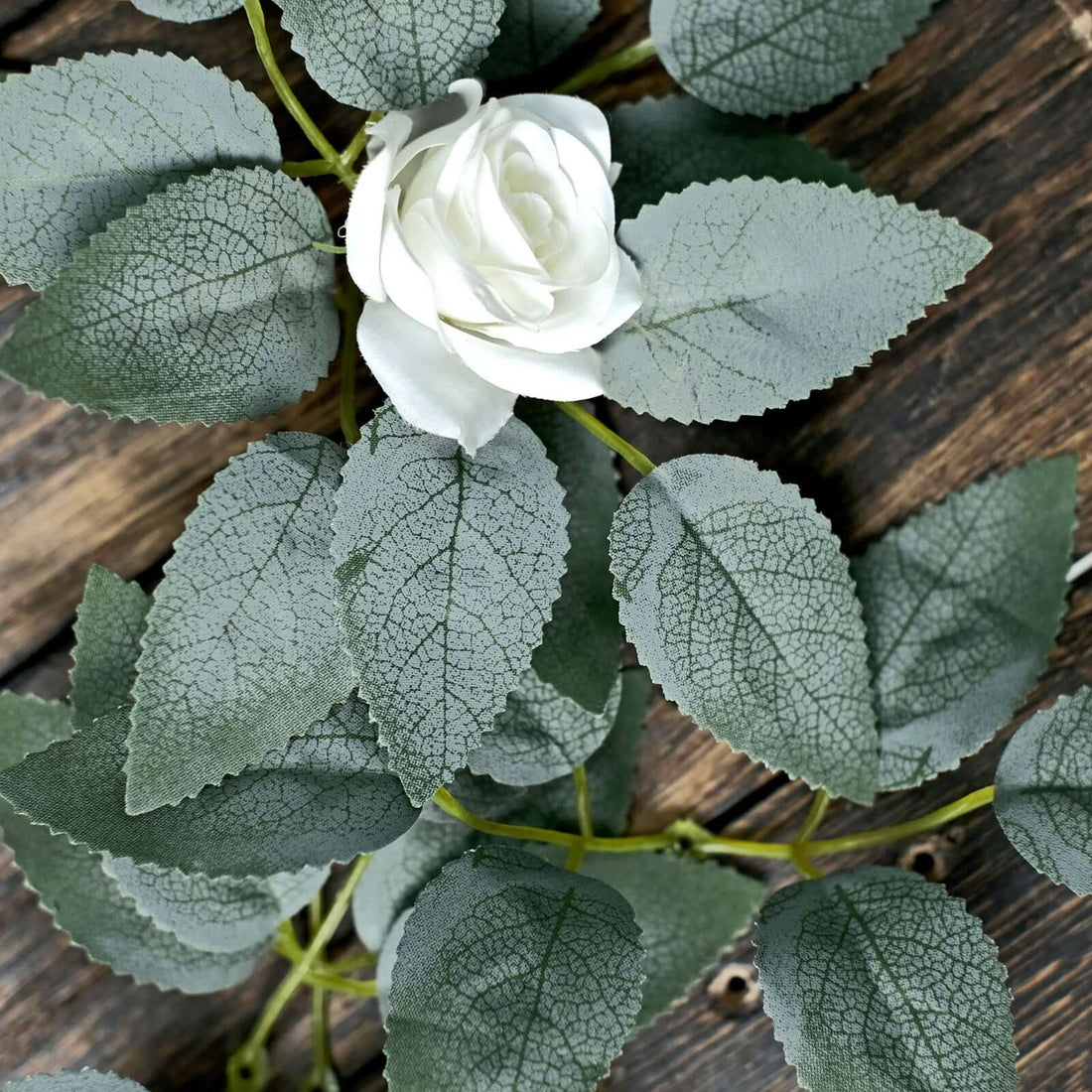 100-Pack Frosted Green Rose Leaves | eFavormart