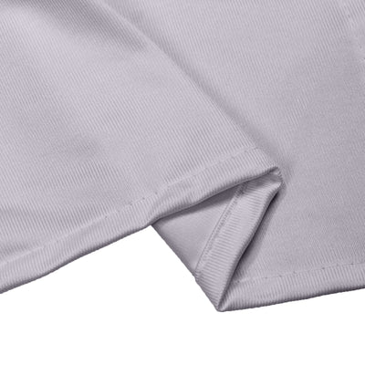 Light gray ribbed knit fabric close-up with folded seam detail