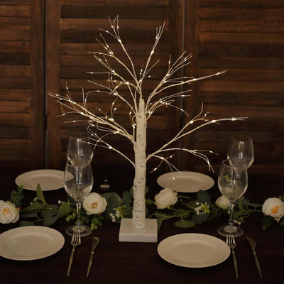 Lighted Birch Tree 2ft Battery Operated White Warm White - Rechargeable LED Fairy Lights Table Lamp