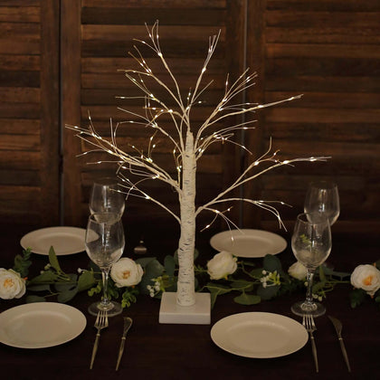 Lighted Birch Tree 2ft Battery Operated White Warm White - Rechargeable LED Fairy Lights Table Lamp