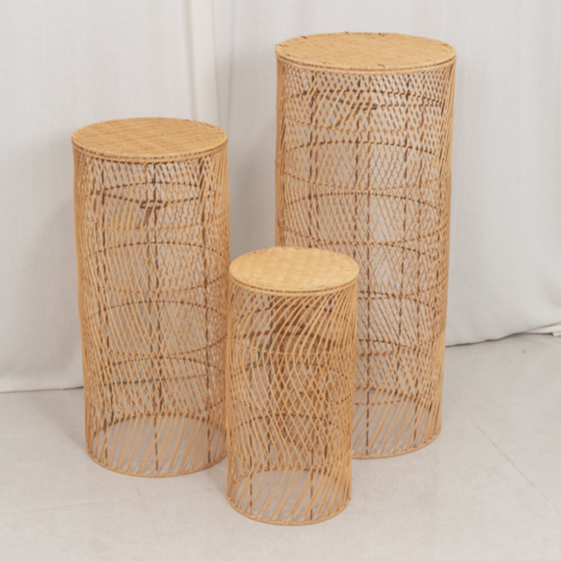 Natural Woven Rattan Lamp Shade Stands | eFavormart