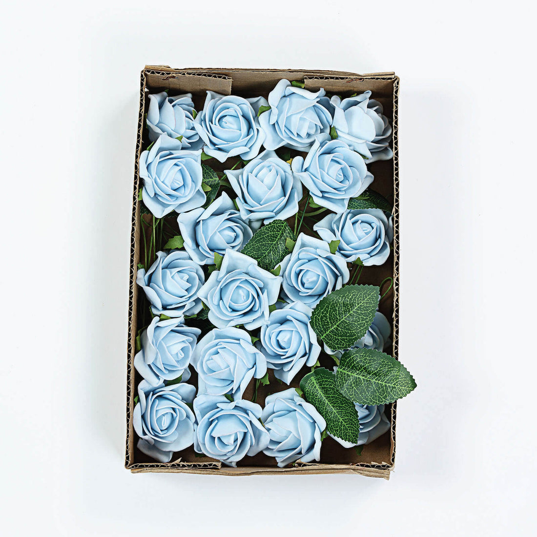 24 Dusty Blue Roses Artificial Foam Flowers | eFavormart