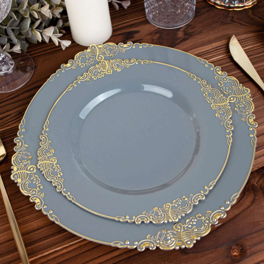 Leaf Embossed Rim Plastic 8