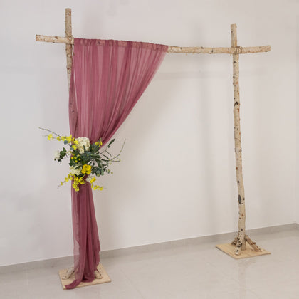 Sheer Wedding Arch Drape – 5ftx14ft Mauve Cinnamon Rose Sheer Curtain Backdrop, Ceiling Drapery Panel