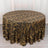 Elegant black and gold wave pattern tablecloth for formal events.