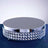 Round decorative display stand with crystal accents