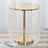 Elegant beaded table with a gold base and crystal accents