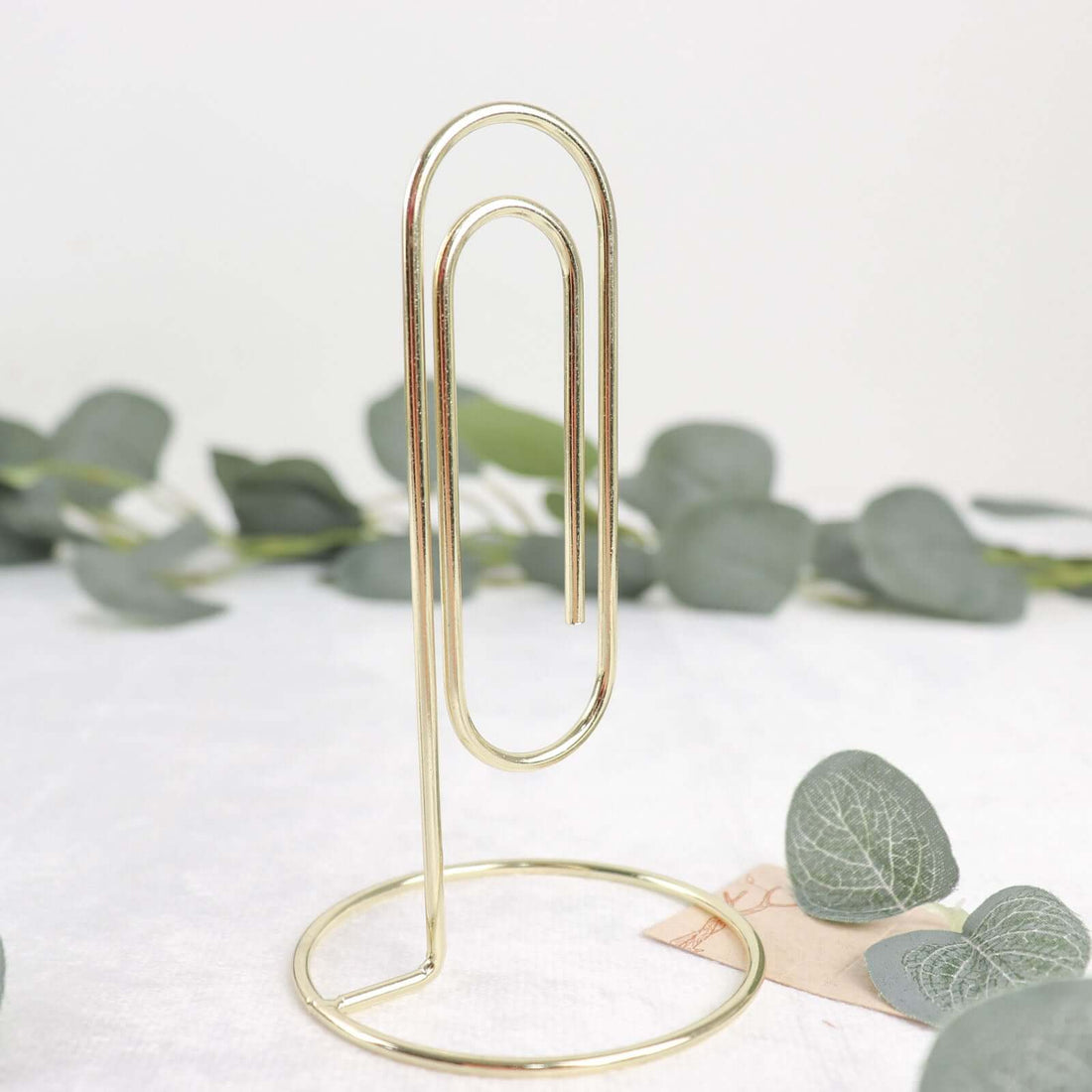 Gold Paperclip Card Holder Stands 5 Pack | eFavormart