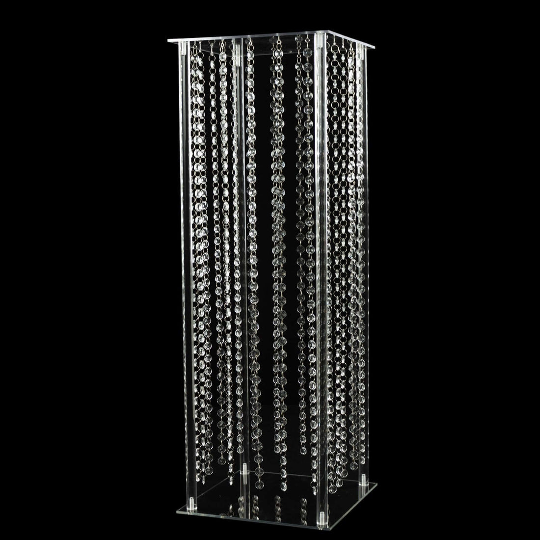 Acrylic Pillar Stand with Crystal Beads Clear 32