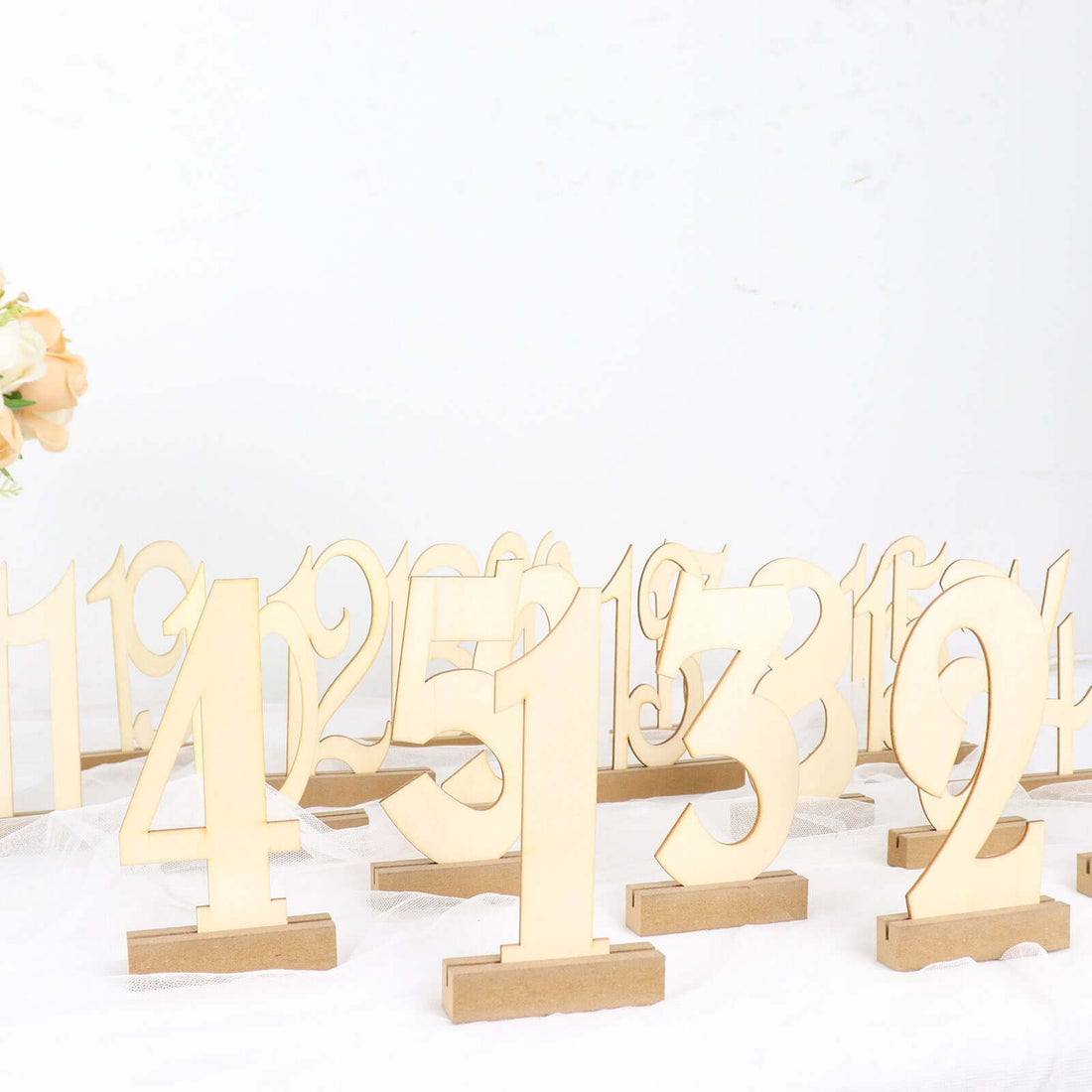 1-20 Wooden Table Numbers Natural 6