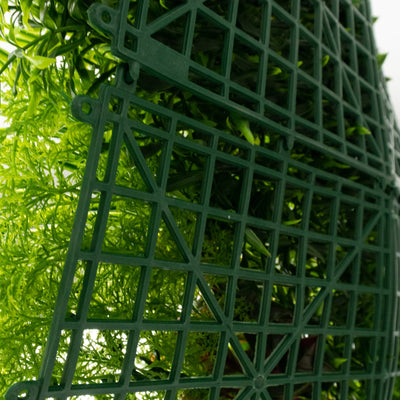 Green plant base with grid pattern for support and drainage