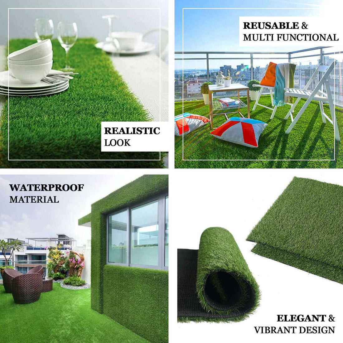 Artificial Grass Table Runner 9ft Green | eFavormart