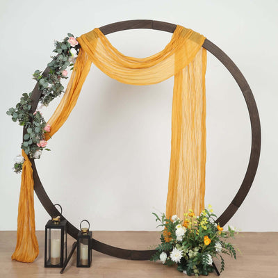 Mustard Yellow Gauze Cheesecloth Draping Fabric Wedding Arch Decorations, Window Scarf Valance Drapes, Boho Arbor Long Curtain Panel 20ft