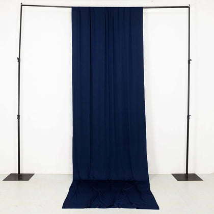 Navy Blue 4-Way Stretch Spandex Backdrop Drape Curtain, Wrinkle Free Event Divider Panel with Rod Pockets - 5ftx14ft