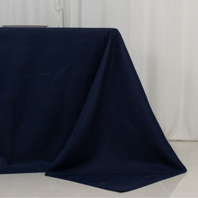 Navy blue tablecloth draped elegantly on a table