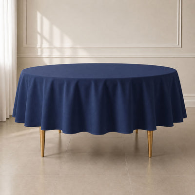 Polyester Round Tablecloth 90" Navy Blue - Reusable & Durable Table Cover