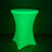 Green illuminated cocktail table for events and parties.