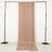 Beige fabric backdrop draped on a black support frame.