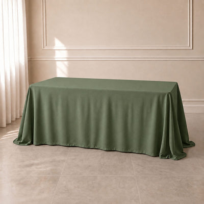 Polyester Rectangle Tablecloth 90"x132" Olive Green with Seamless Finish